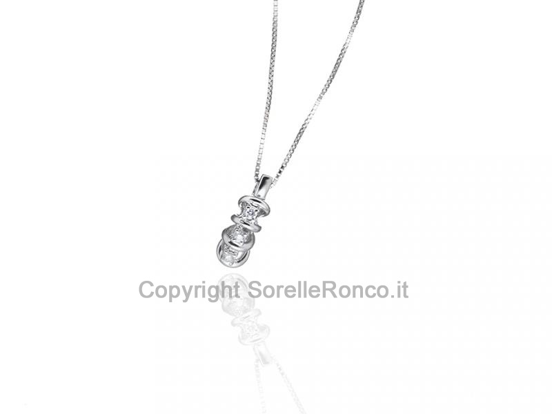 COLLANA IN ORO BIANCO CON DIAMANTI 0.06 CT