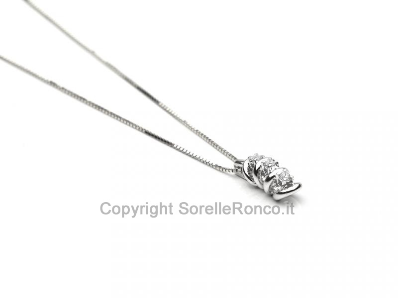 COLLANA IN ORO BIANCO CON DIAMANTI 0.06 CT