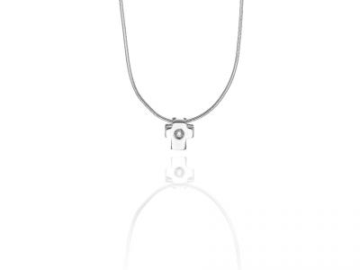 Collana Croce Rettangolare con Diamante Puntoluce