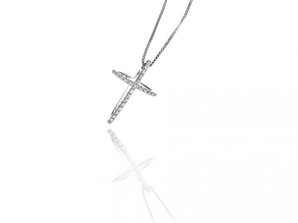 CF01968 - Collana Croce 3D con Brillanti