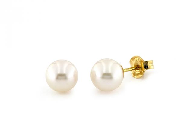 CF01973 - Orecchini con Perle Bianche Acqua Dolce ø 7.5-8 mm