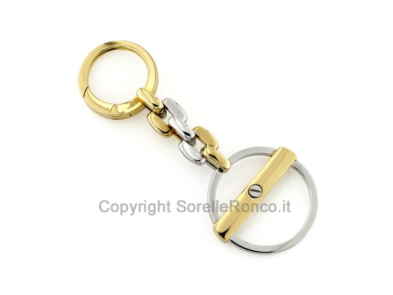PORTACHIAVI IN ORO BIANCO E GIALLO 18KT