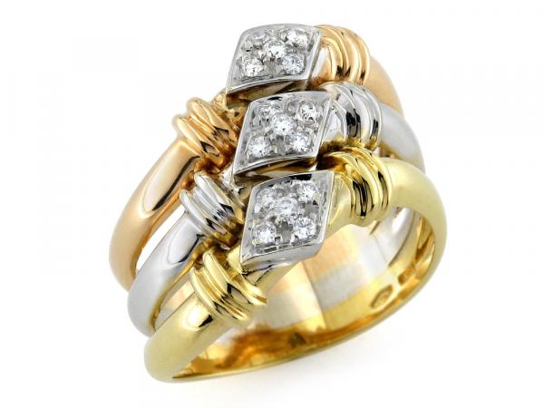 CF01988 - Anello Trinity con Diamanti 0.18 Ct
