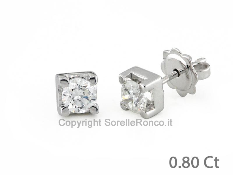 ORECCHINI ORO BIANCO E DIAMANTI 0.80 CT