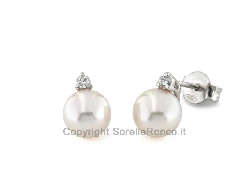 ORECCHINI CON  PERLE AKOYA Ø 7-7.5 MM