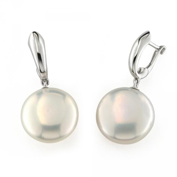 CF02028 - Orecchini Oro Bianco 18Kt  Perle Bianche a Bottone