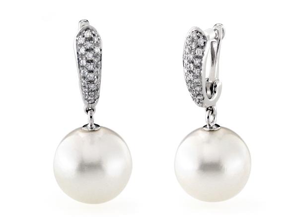 CF02030 - Orecchini Oro Bianco 18 Kt  con Perle Australiane