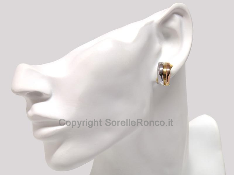 ORECCHINI DESIGN TRICOLORE
