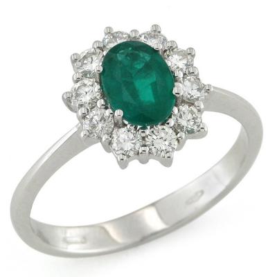 Anello in Oro con Smeraldo 0.74 Ct