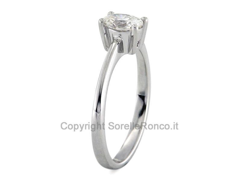 ANELLO SOLITARIO DIAMANTE OVALE 0.58 CT