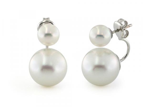 CF02067 - Orecchini Oro Bianco e Perle Akoya e Australia