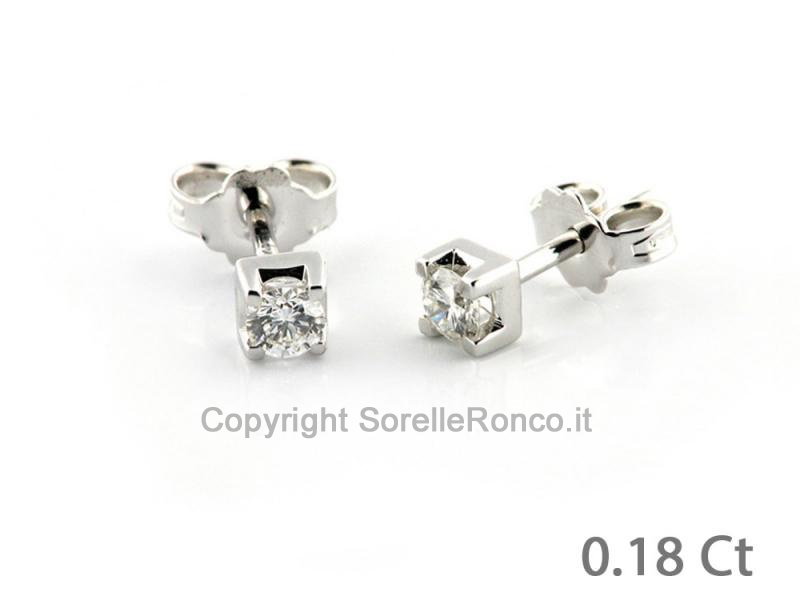 ORECCHINI ORO BIANCO E DIAMANTI 0.18 CT