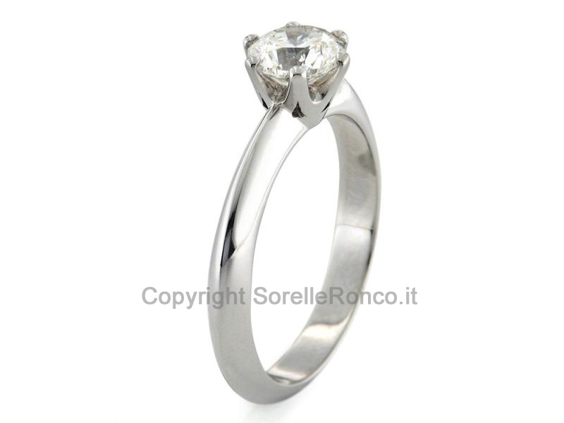 ANELLO SOLITARIO ORO BIANCO CON DIAMANTE 0.95 CT