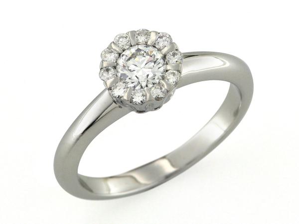 CF02087 - Anello DIAMANTE Solitario con Contorno per ct 0.97