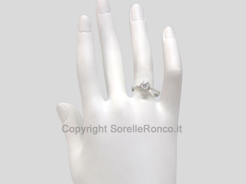 ANELLO SOLITARIO ORO BIANCO CON DIAMANTE 0.43 CT