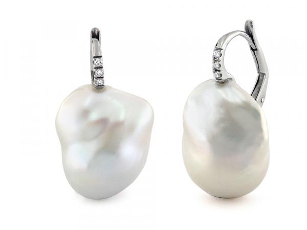CF02097 - Orecchini Oro Bianco 18Kt  con Perle D'acqua Dolce