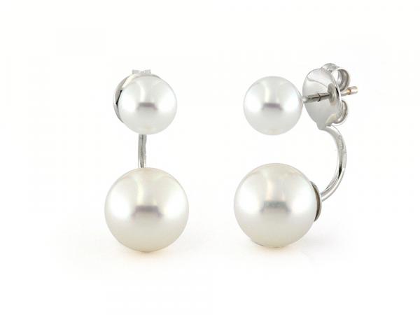 CF02098 - Orecchini Oro Bianco e Perle Rosa Acqua Dolce