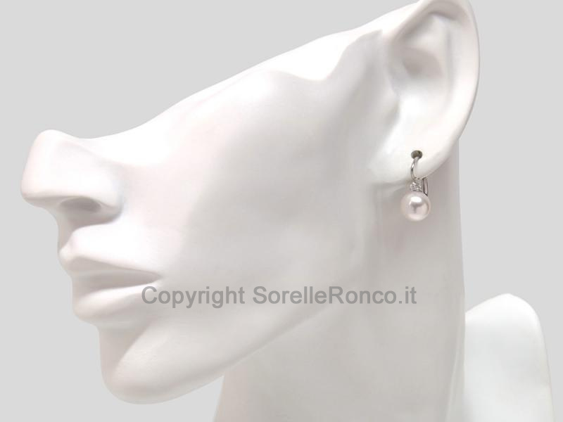 ORECCHINI ORO BIANCO 18 KT CON PERLE AKOYA