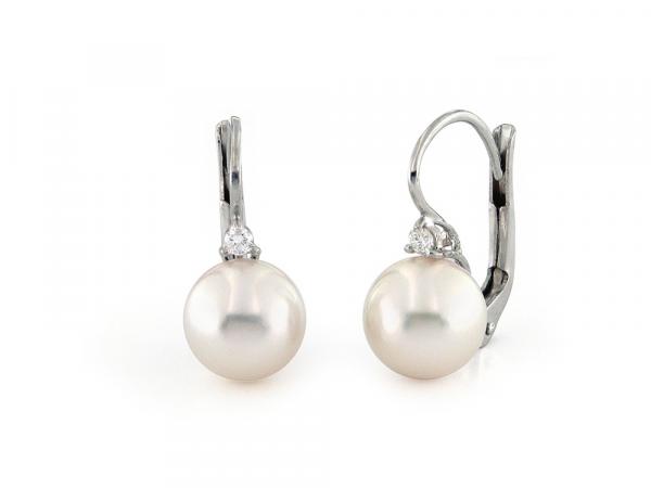 CF02107 - Orecchini Oro Bianco 18 Kt con Perle Akoya