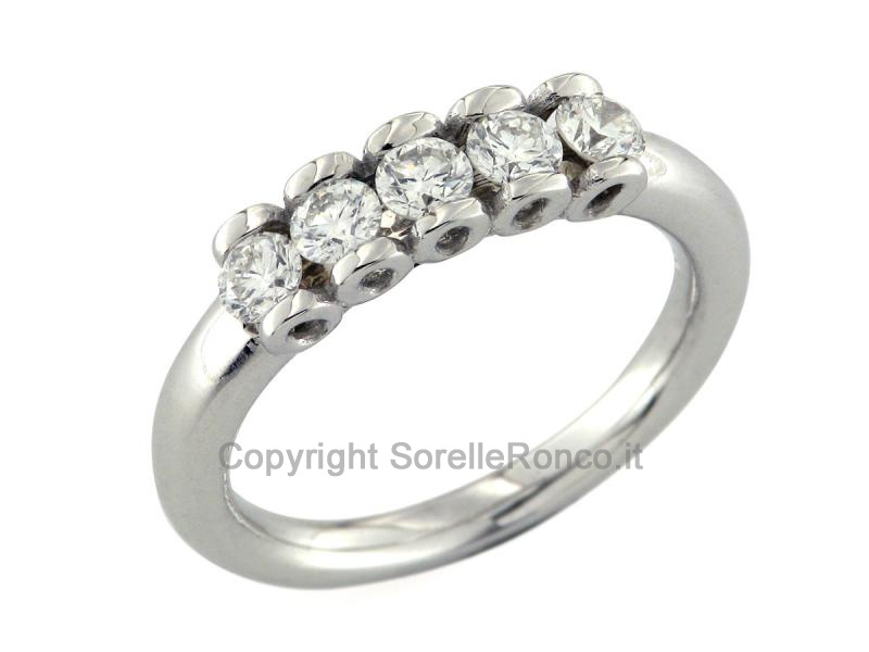 ANELLO RIVIERA ORO E DIAMANTI DA 0.71 CT