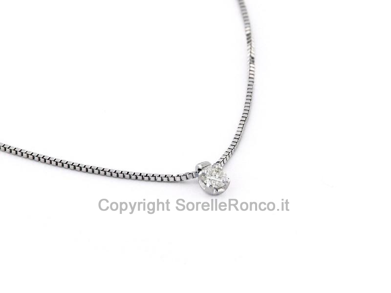 GIROCOLLO ORO E PUNTOLUCE DIAMANTE 0.05 CT