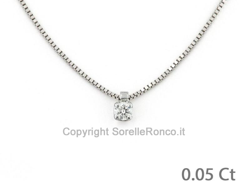 GIROCOLLO ORO E PUNTOLUCE DIAMANTE 0.05 CT