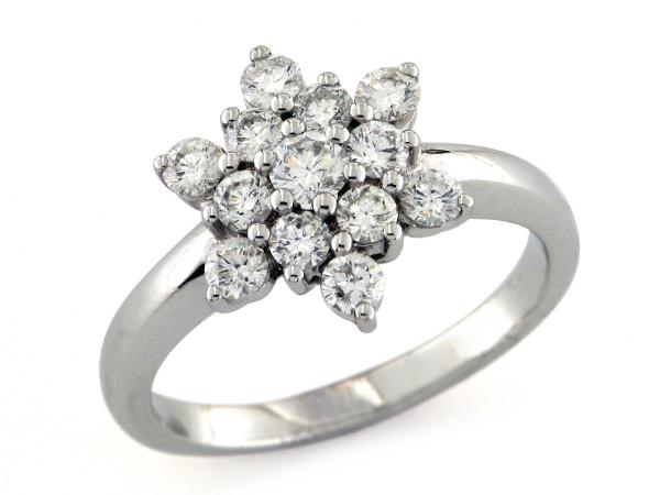 CF02118 - Anello a Fiore in Oro con Diamanti 0.92 Ct