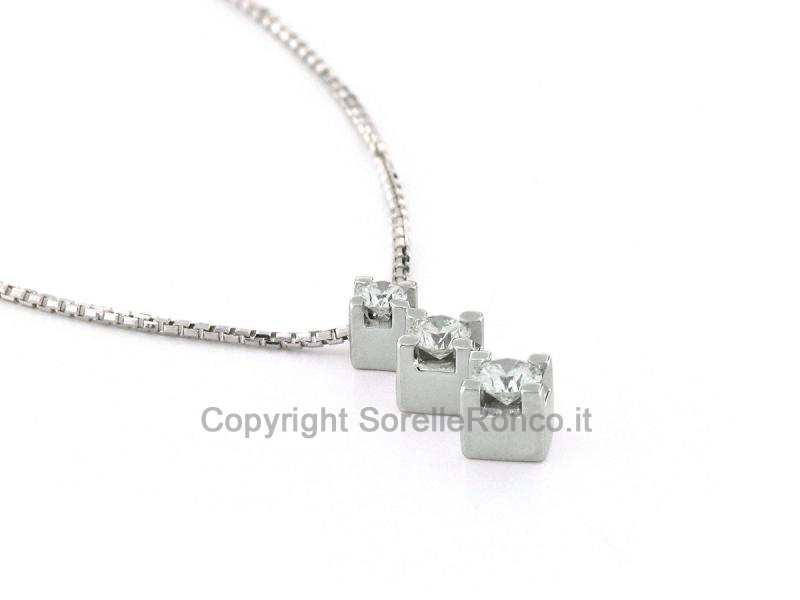 COLLANA TRILOGY ORO E DIAMANTI 0.32 CT
