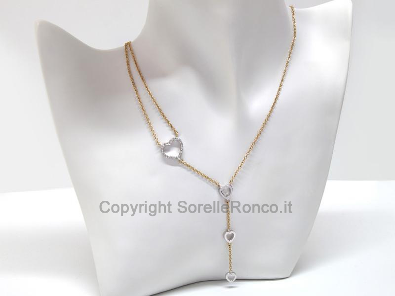 COLLANA CON PENDENTE CUORE E DIAMANTI