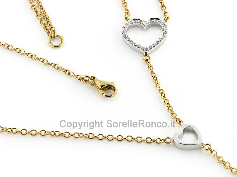 COLLANA CON PENDENTE CUORE E DIAMANTI