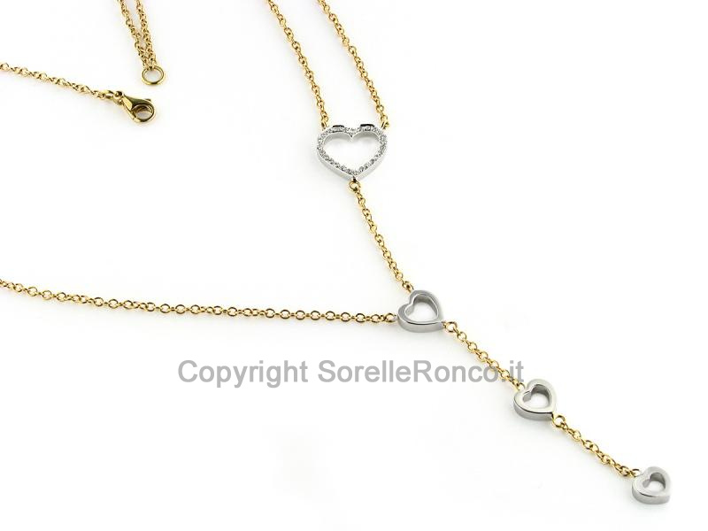 COLLANA CON PENDENTE CUORE E DIAMANTI