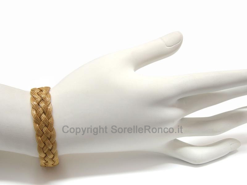 BRACCIALE DONNA IN ORO GIALLO 18 KT INTRECCIATO