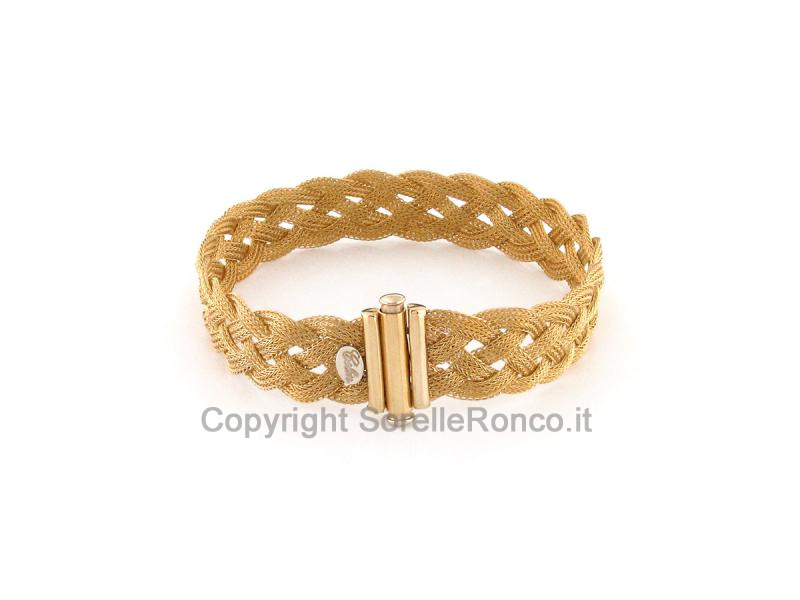 BRACCIALE DONNA IN ORO GIALLO 18 KT INTRECCIATO
