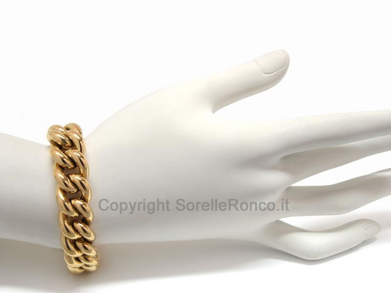 BRACCIALE IN ORO GIALLO 18 KT BARBAZALE BIG LISCIO