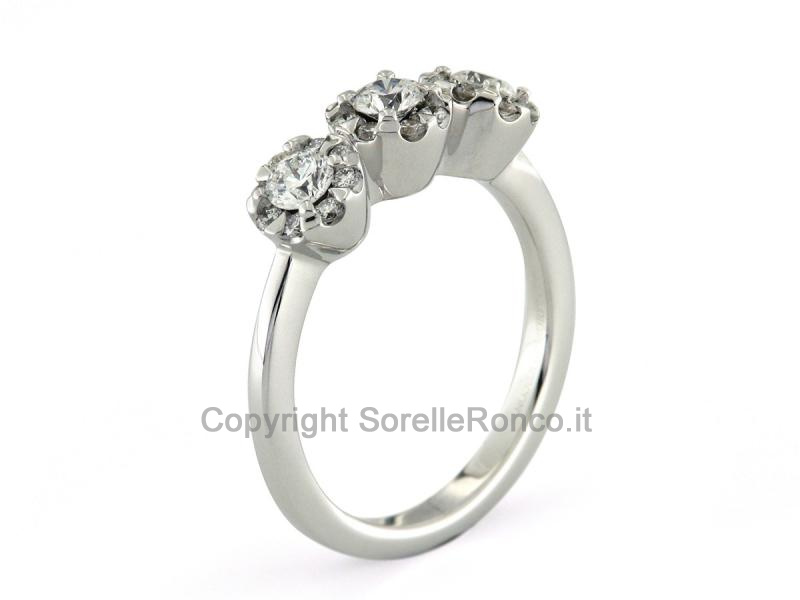 ANELLO TRILOGY ORO E DIAMANTI 0.61 CT