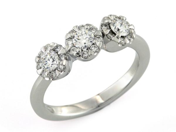 CF02159 - Anello Trilogy Oro e Diamanti 0.61 Ct