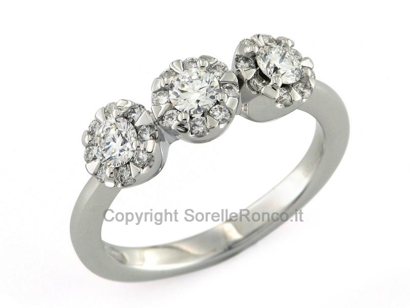 ANELLO TRILOGY ORO E DIAMANTI 0.61 CT