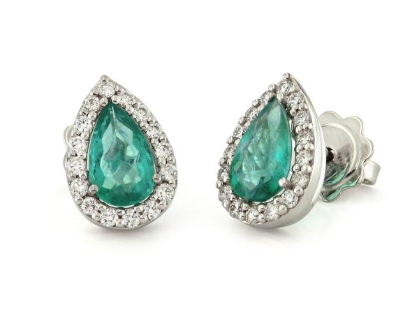 CF02165 - Orecchini con Smeraldi a Goccia 1.26 Ct