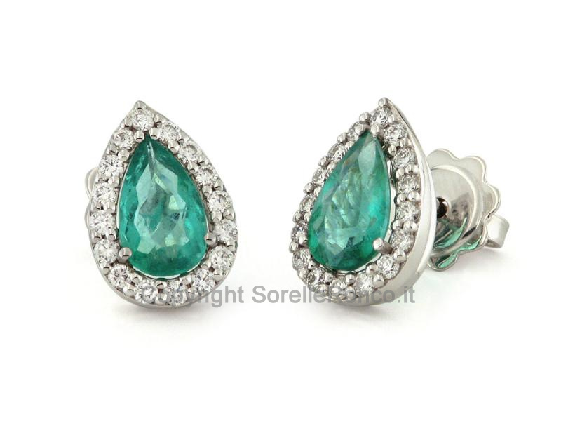 ORECCHINI CON SMERALDI A GOCCIA 1.26 CT