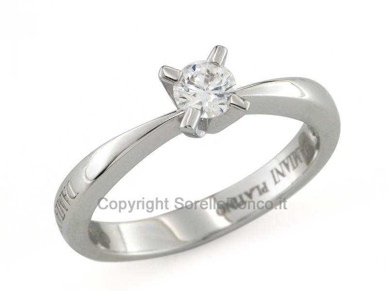 ANELLO SOLITARIO IN PLATINO CON DIAMANTI 0.32 CT