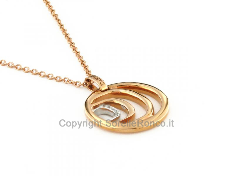 COLLANA DAMIANI IN ORO ROSA E BIANCO CON DIAMANTI 