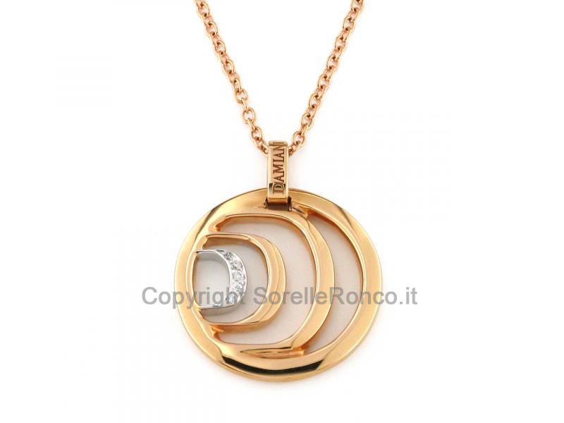 COLLANA DAMIANI IN ORO ROSA E BIANCO CON DIAMANTI 