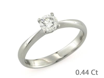 Anello Solitario Oro Bianco con Diamante 0.44 Ct