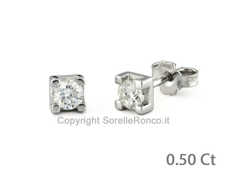 ORECCHINI ORO BIANCO E DIAMANTI 0.50 CT
