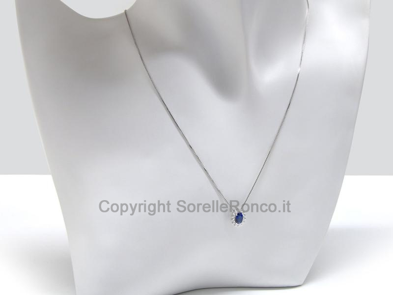 COLLANA CON DIAMANTE E ZAFFIRO 0.55 CT