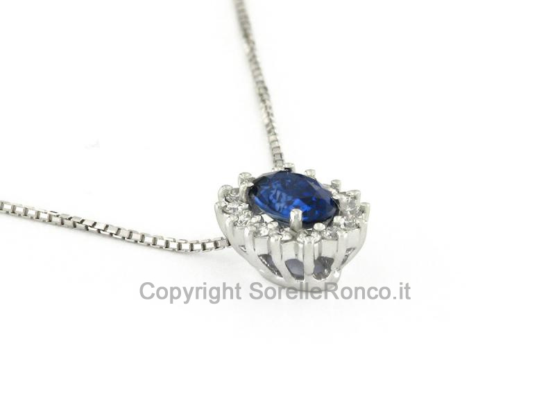 COLLANA CON DIAMANTE E ZAFFIRO 0.55 CT