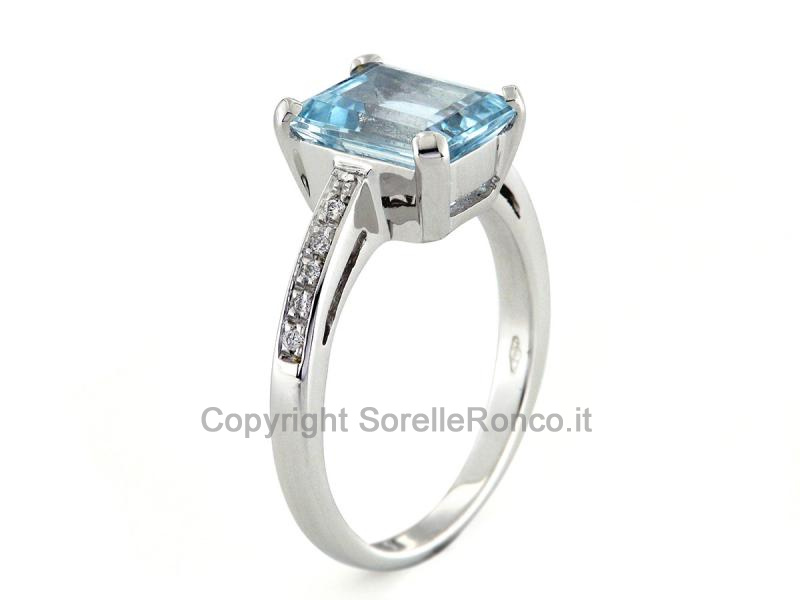 ANELLO ORO BIANCO ACQUAMARINA 2.35 CT