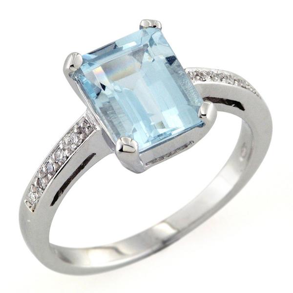 CF02191 - Anello Oro Bianco Acquamarina 2.35 Ct