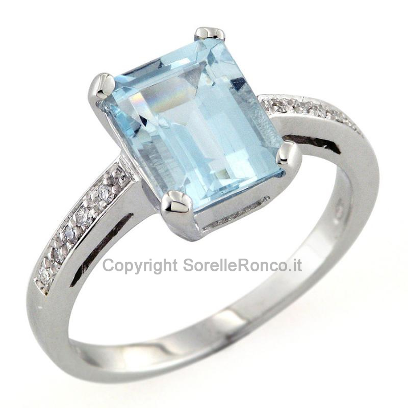 ANELLO ORO BIANCO ACQUAMARINA 2.35 CT