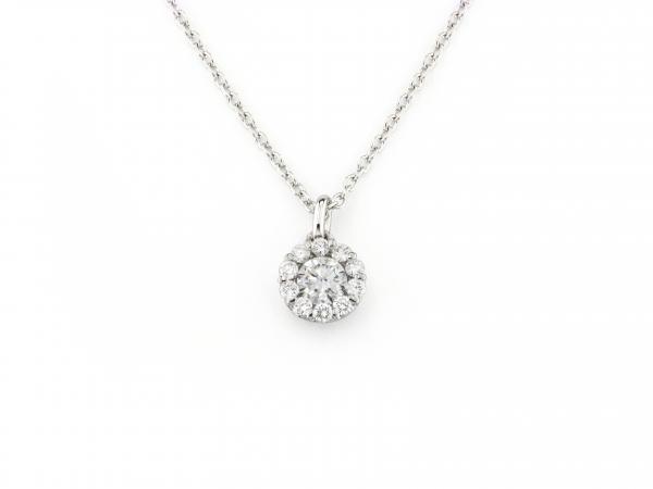 CF02200 - Collana con Pendente Halo e Diamanti